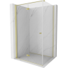 Сгъваема лява душ кабина Mexen Mist-F T 80 x 110 см, прозрачна, златна четкована - 8A6T-080-110-55-00-L