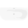 Mexen Oris самостоятелна вана до стена с оребрение 150 x 75 см, бяла/сива,