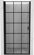 Mexen Mist-B отваряща се лява душ врата 90 см, черна решетка, черен - 8A2-090-000-70-77-L