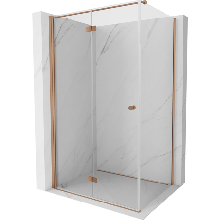 Mexen Mist-F T сгъваема лява душ кабина 70 x 80 см, прозрачна, матирана мед - 8A6T-070-080-65-00-L