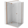 Mexen Mist-F T сгъваема лява душ кабина 70 x 80 см, прозрачна, матирана мед - 8A6T-070-080-65-00-L
