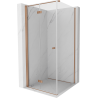 Mexen Mist-F T сгъваема душ кабина лява 80 x 80 см, прозрачна, четкана мед - 8A6T-080-080-65-00-L