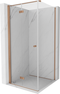 Сгъваема лява душкабина Mexen Mist-F T 85 x 85 см, прозрачен, четкана мед - 8A6T-085-085-65-00-L