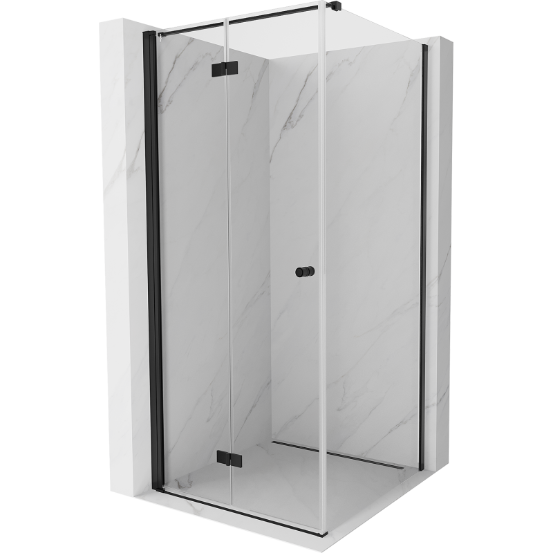 Mexen Mist-F T сгъваема лява душ кабина 85 x 85 см, прозрачна, черна - 8A6T-085-085-70-00-L