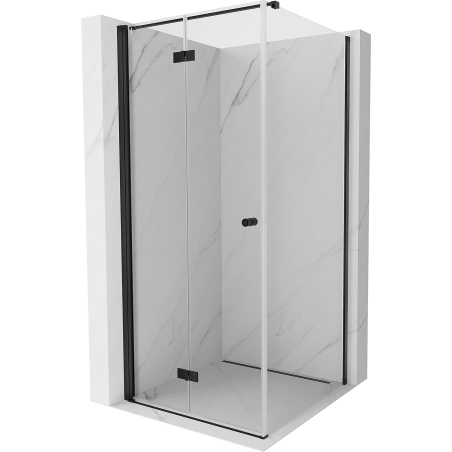 Mexen Mist-F T сгъваема лява душ кабина 85 x 85 см, прозрачна, черна - 8A6T-085-085-70-00-L