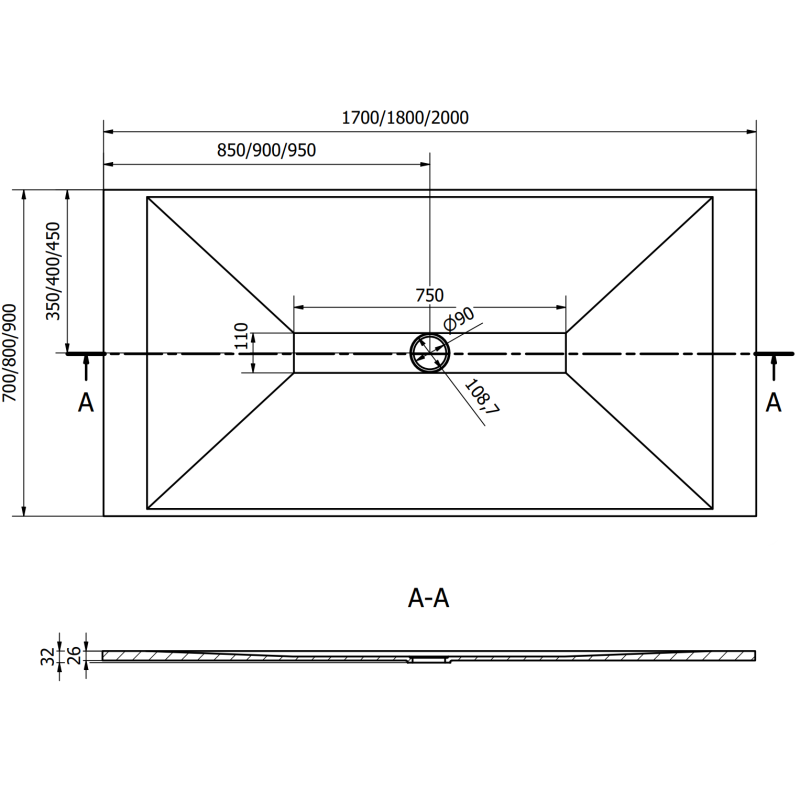 Mexen Toro правоъгълна душ кабина SMC 200 x 70 см, бяла - 43107020