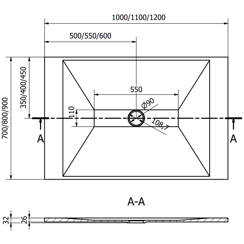 Mexen Toro правоъгълна душ кабина SMC 100 x 80 cm, бял - 43108010
