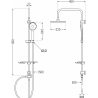 Mexen T40 душ колона, четка сива на оръжие - 798404093-66