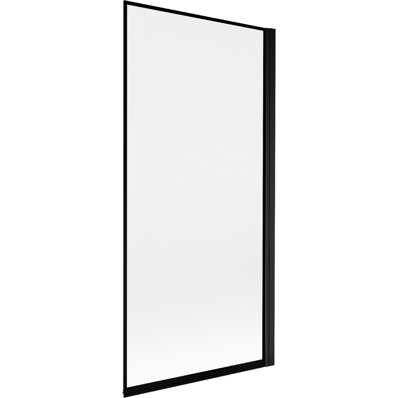 Mexen Mist параван за вана, 1-крилен, десен 90 x 150 см, черна рамка, черен - 8A9-090-001-70-70-P