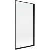Mexen Mist параван за вана, 1-крилен, десен 90 x 150 см, черна рамка, черен - 8A9-090-001-70-70-P