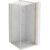 Mexen Mist-F T сгъваема дясна душ кабина 95 x 95 см, прозрачна, матирано златно - 8A6T-095-095-55-00-P