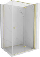 Сгъваема душ кабина Mexen Mist-F T, дясна, 70 x 120 см, прозрачна, четкано злато - 8A6T-070-120-55-00-P