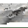 Mexen Oris свободностояща вана до стена, рифелована 150 x 75 cm, бяла/сива, преливник gun gray четкан - 52871507562-66