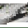 Mexen Oris свободно стояща рифелована вана до стена 170 x 80 см, бяла, преливник gun metal - 52871708000-95