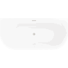 Mexen Oris свободностояща вана за монтиране към стената, оребрена 170 x 80 cm, бяла, преливник от четкан никел - 52871708000-97