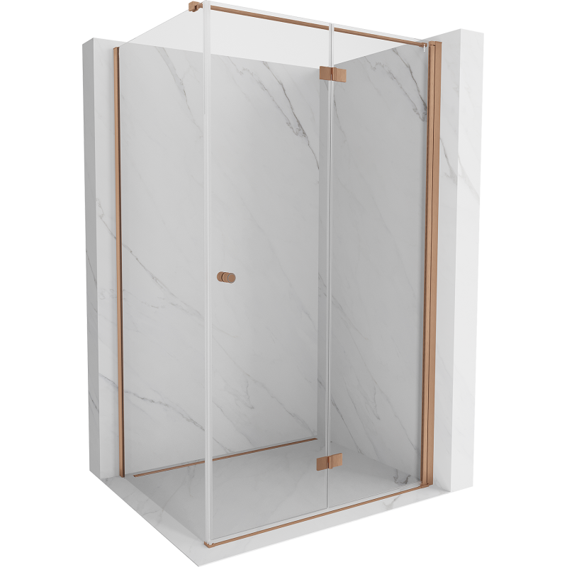 Mexen Mist-F T сгъваема душ кабина дясна 70 x 100 см, прозрачна, матирана мед - 8A6T-070-100-65-00-P