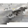 Mexen Oris самостоятелна стенна релефна вана 170 x 80 см, бяла/сива, прелив златист матиран - 52871708062-55