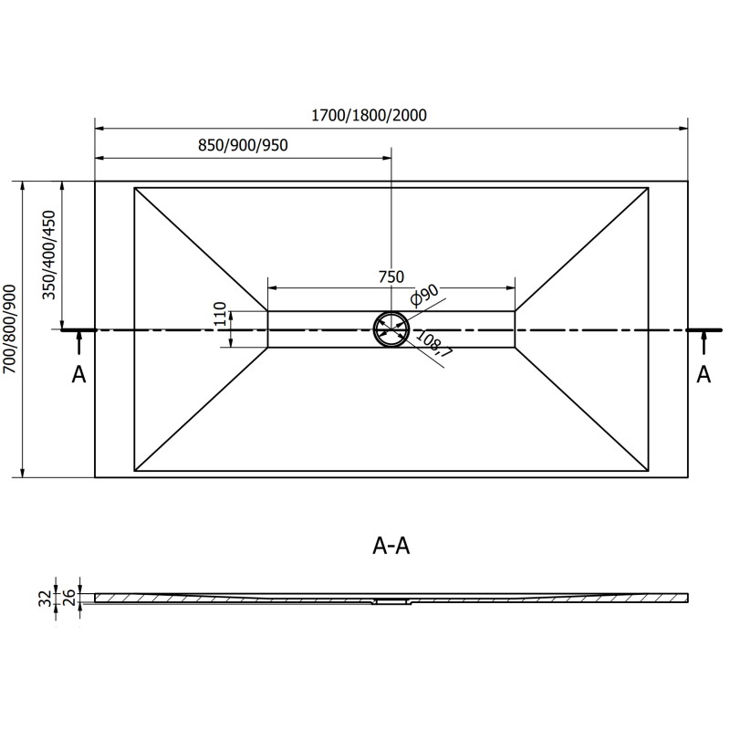 Mexen Toro правоъгълна душ кабина SMC 180 x 90 см, бяла - 43109018