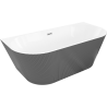 Mexen Oris свободностояща прилежаща оребрена вана 170 x 80 см, бяла/сива, хромиран прелив - 52871708062-01