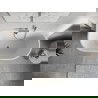 Mexen Oris самостоятелна свободностояща вана със стена, рифелована 170 x 80 cm, бяла/сива, преливане хром - 52871708062-01