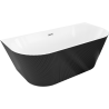 Mexen Oris свободностояща вана с стенен монтаж, оребрена 170 x 80 cm, бяла/черна, хромиран преливник - 52871708075-01