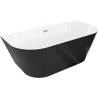 Mexen Oris свободно стояща въртяща се вана 170 x 80 см, бяла/черна, четкан
