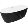 Mexen Lira самостоятелна вана модел 170 x 80 см, бяла/черна, преливане хром - 52831708075-01