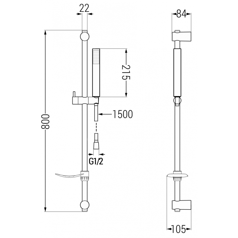 Mexen DF77 черен регулируем душ комплект - 785774582-70