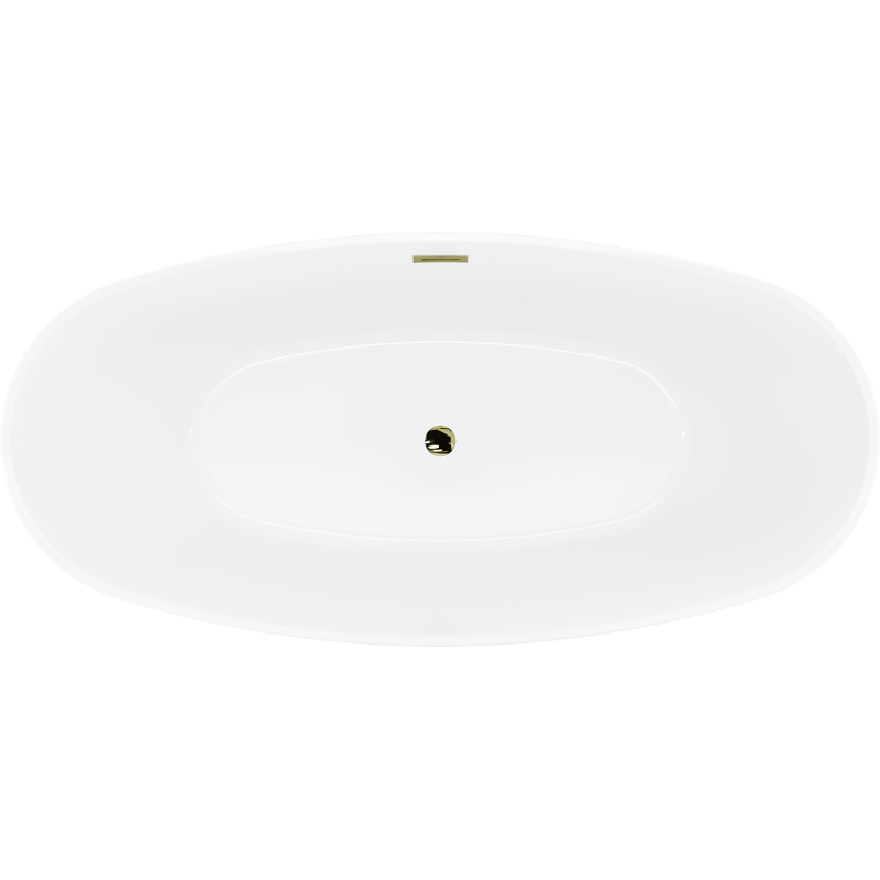 Mexen Lira свободно стояща вана модел 170 x 80 см, бяла/черна, преливане златно - 52831708075-50