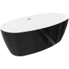 Mexen Lira самостоятелна вана модел 170 x 80 см, бяла/черна, златиста четкана преливка - 52831708075-55