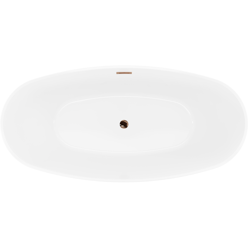 Mexen Lira свободностояща вана модел 170 x 80 cm, бяла/черна, преливник розово злато - 52831708075-60