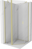 Mexen Mist петоъгълна душ кабина, отваряема 90 x 90 см, прозрачна, златна