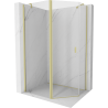 Mexen Mist асиметрична петстенна душ кабина с отваряеми врати 100 х 90 см, прозрачна, злато четкавано - 8A8-100-090-55-00