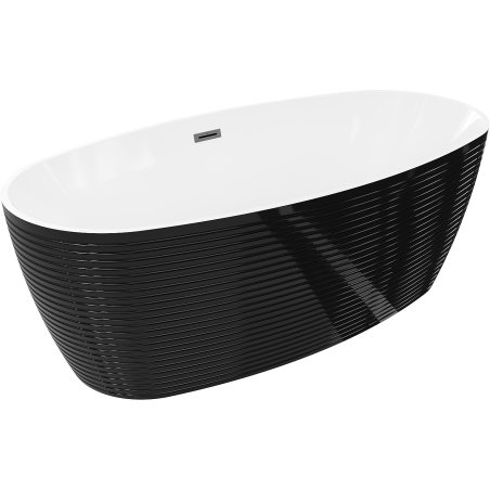 Mexen Lira свободностояща вана модел 170 x 80 cm, бяла/черна, преливник черен - 52831708075-70