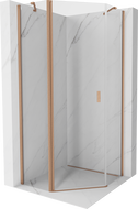Mexen Mist петостенна душ кабина 90 x 90 см, прозрачна, изчеткано медно - 8A8-090-090-65-00