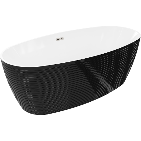 Mexen Lira свободностояща вана модел 170 x 80 cm, бяла/черна, преливник никел полиран - 52831708075-97