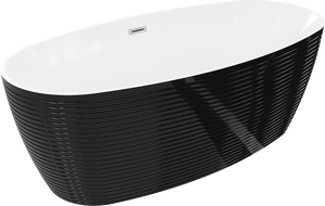 Mexen Lira свободностояща вана модел 170 x 80 cm, бяла/черна, преливник никел полиран - 52831708075-97