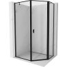 Mexen Mist асиметрична петстенна душ кабина с отваряща се врата дясна 80 x 100 см, черна рамка, черно - 8A8-080-100-70-70-P