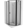Mexen Mist петстенна душ кабина, отваряема надясно 100 x 100 см, черна рамка, черно - 8A8-100-100-70-70-P
