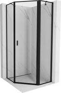 Mexen Mist петстенна душ кабина, отваряема надясно 100 x 100 см, черна рамка, черно - 8A8-100-100-70-70-P