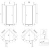 Mexen Mist петстенна асиметрична душ кабина с отваряща се врата дясна 100 x 80 см, черен квадрат, черна - 8A8-100-080-70-77-P