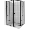 Mexen Mist асиметрична петостенна душ кабина с шарнирна врата, дясна 80 x 100 см, черна решетка, черна - 8A8-080-100-70-77-P