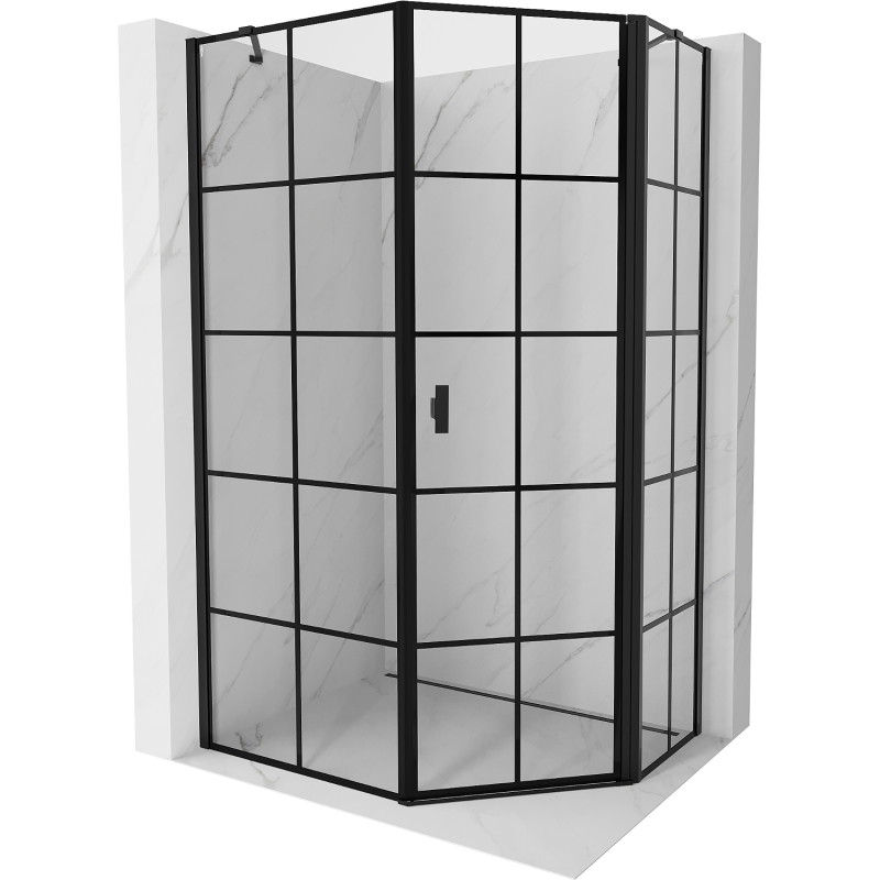 Mexen Mist петоъгълна асиметрична душ кабина с отваряеми врати дясна 90 x 100