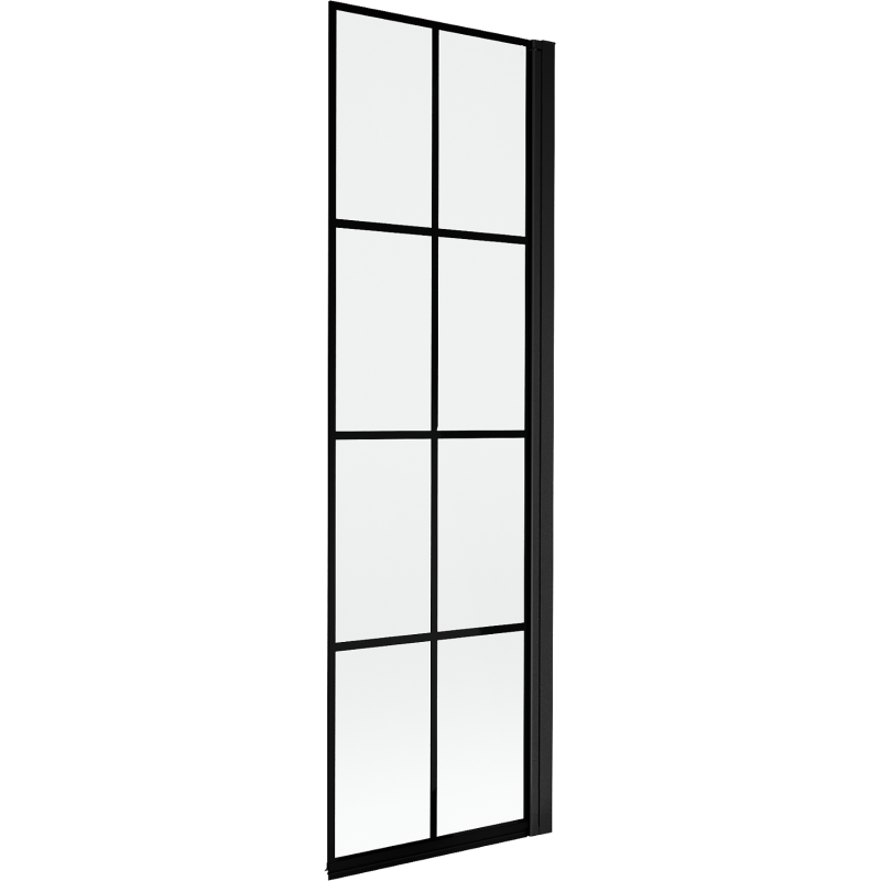 Mexen Mist параван за вана, 1-крило, десен, 60 x 150 см, черен решетъчен, черен - 8A9-060-001-70-77-P