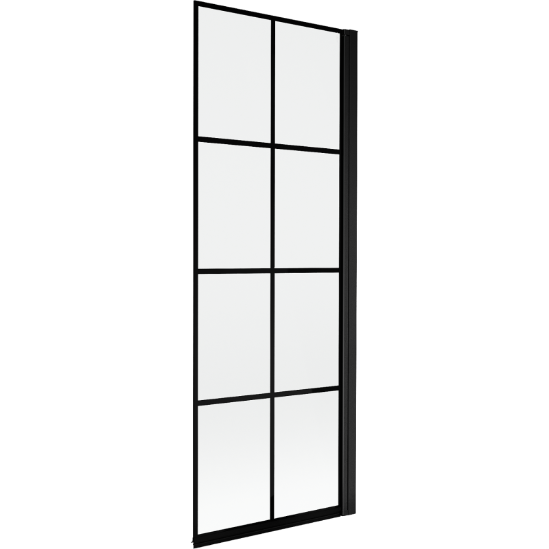 Mexen Mist параван за вана 1-крил за десен монтаж 70 x 150 cm, черна решетка, черен - 8A9-070-001-70-77-P