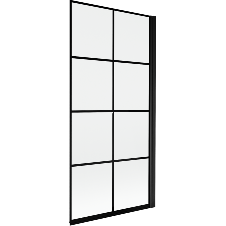 Mexen Mist параван за вана 1-крило десен 90 x 150 см, черна решетка, черен - 8A9-090-001-70-77-P