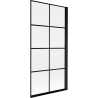 Mexen Mist параван за вана 1-крило десен 90 x 150 см, черна решетка, черен - 8A9-090-001-70-77-P