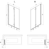 Mexen Mist двукрилен ляв параван за вана 120 x 150 cm, прозрачен, хром - 8A9-120-002-01-00-L