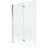 Mexen Mist двукрилен ляв параван за вана 120 x 150 cm, прозрачен, хром - 8A9-120-002-01-00-L