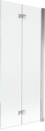 Mexen Mist двукрилен десен параван за вана 80 x 150 cm, прозрачен, хром - 8A9-080-002-01-00-P